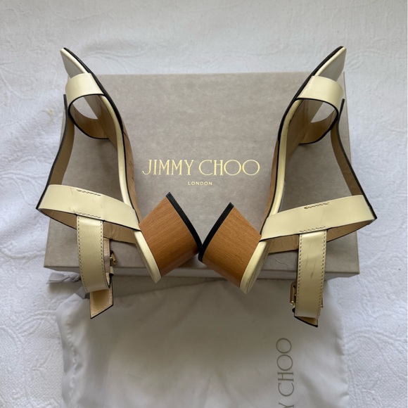 Jimmy Choo Jin Square Toe Sandals 45 mm size 37. - Picture 11 of 17